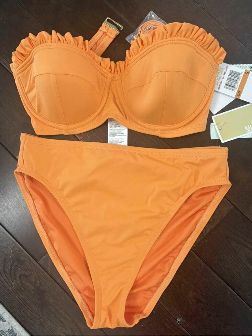 Michael Kors Nectarine Ruffled Bandeau Bikini Set
